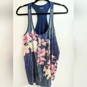 Express Medium Floral Sequin Racer back Tank